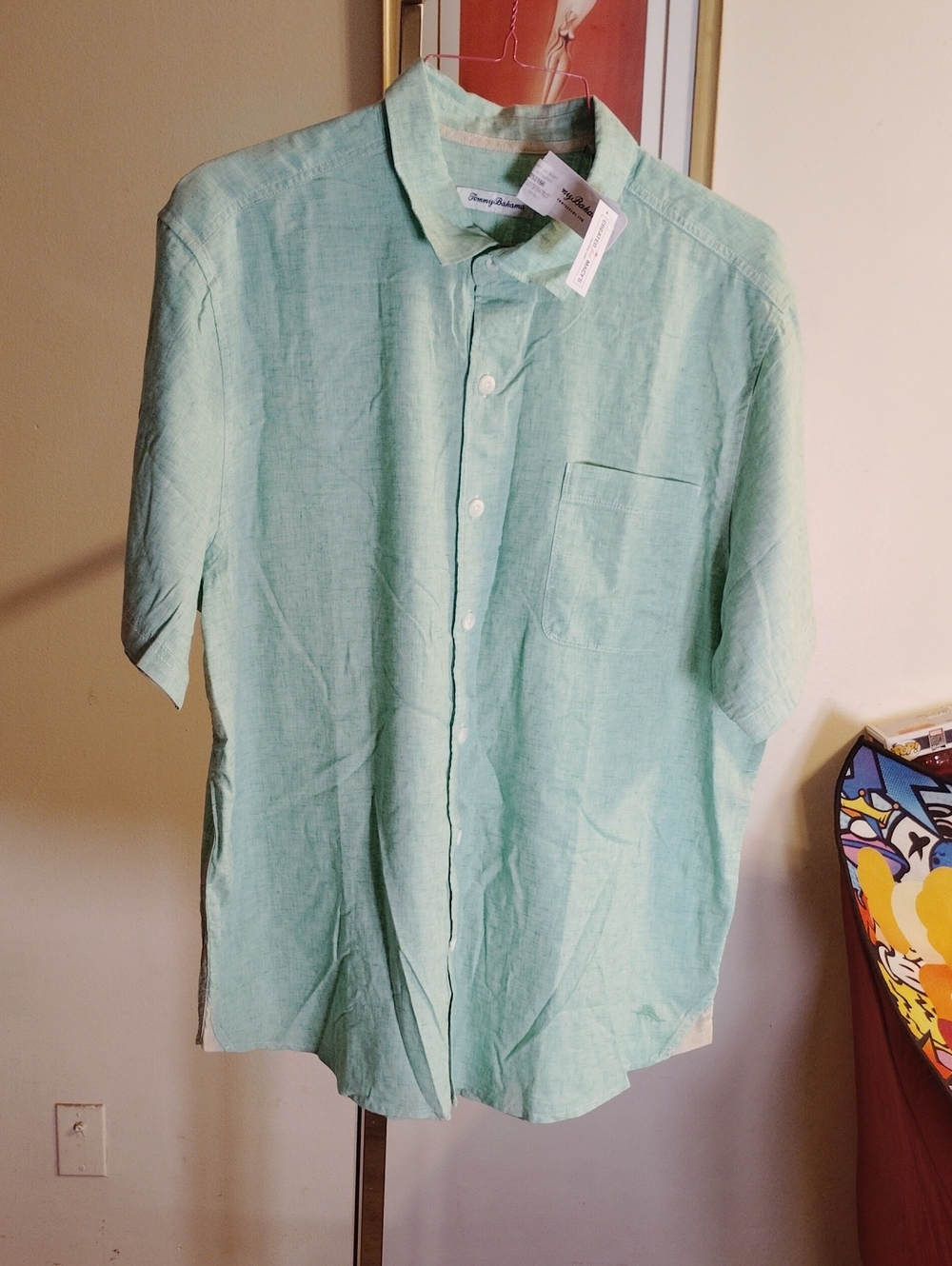Tommy Bahama Light Mint Green Linen Button-Up Shirt